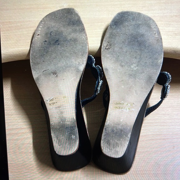 Yellow Box Cage Wedge Sandals Jeweled 7.5 - Picture 8 of 9